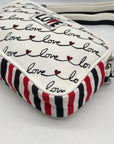Brighton Red & White Canvas Love Scroll Crossbody Bag