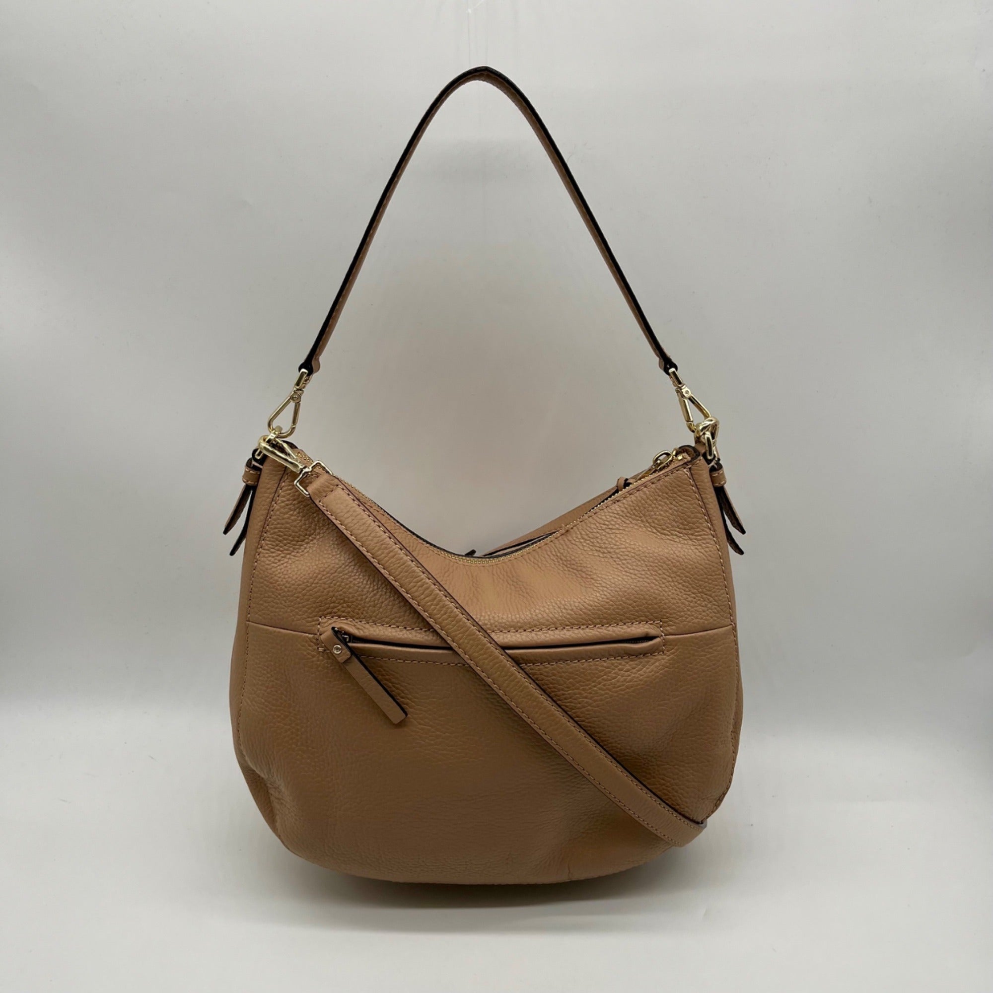 Kate Spade Beige Pebbled Leather Hobo Shoulder Bag