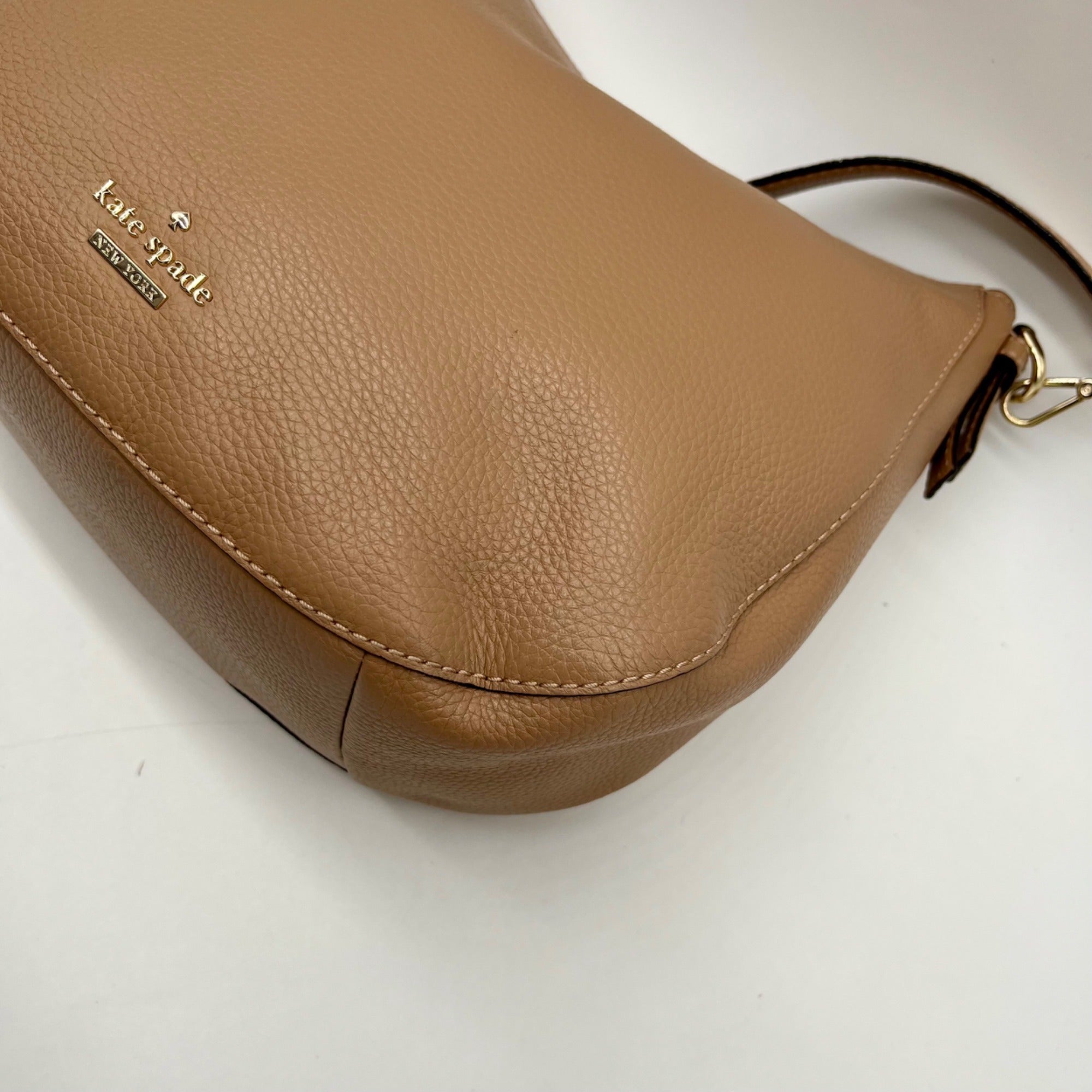Kate Spade Beige Pebbled Leather Hobo Shoulder Bag
