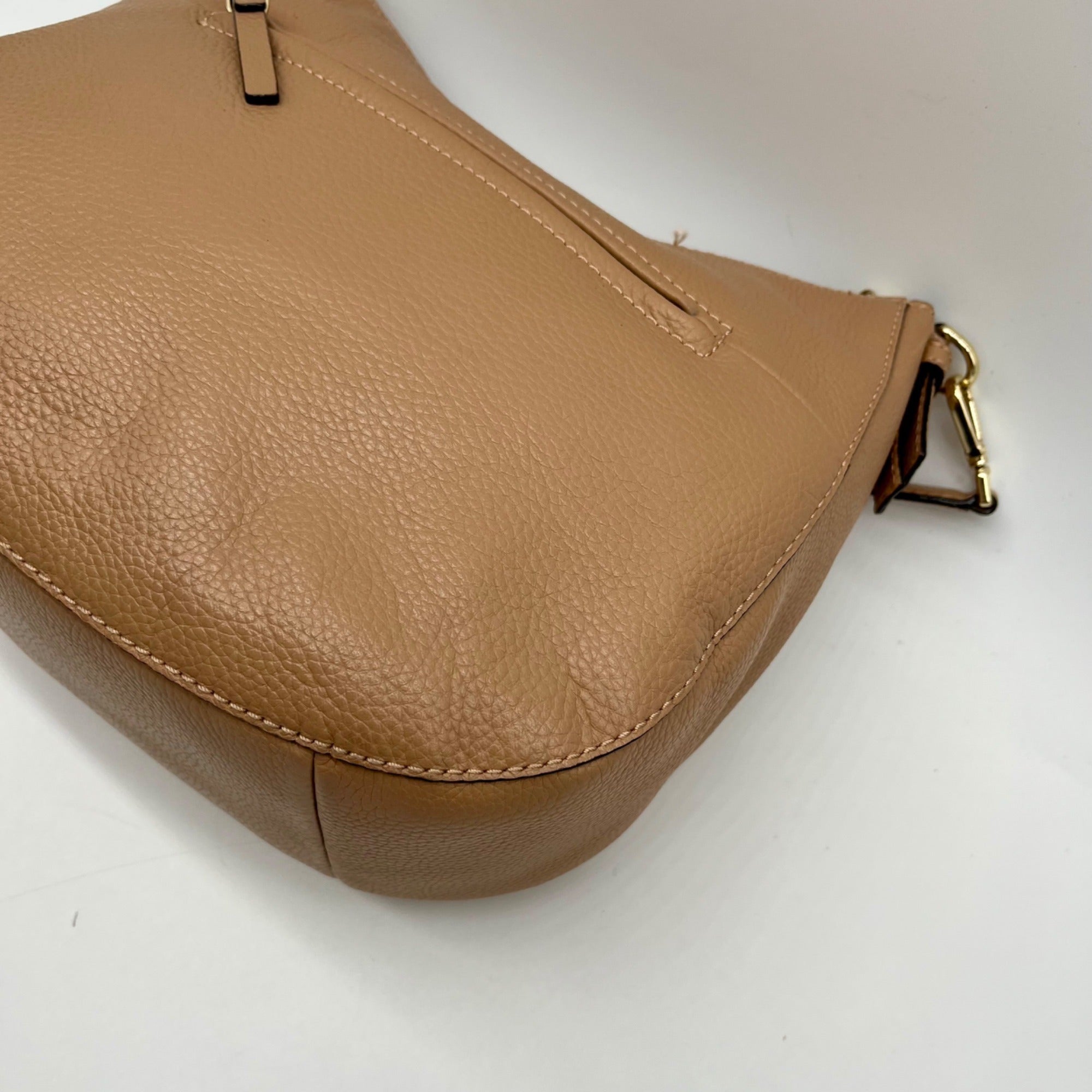 Kate Spade Beige Pebbled Leather Hobo Shoulder Bag