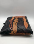 Valerie Black Patchwork Leather Clutch