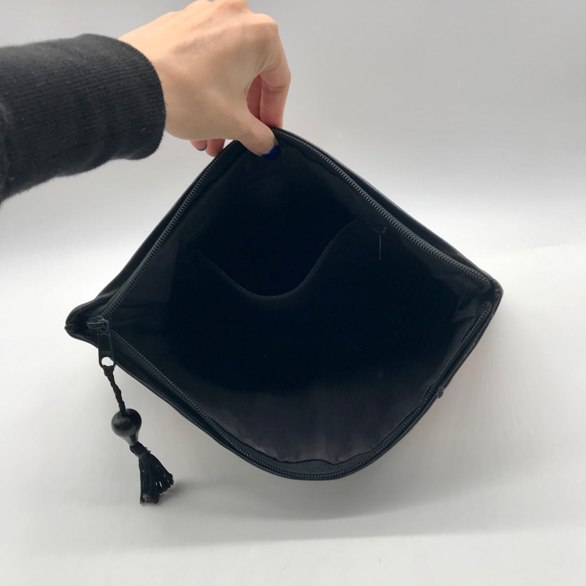 Valerie Black Patchwork Leather Clutch