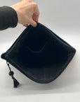 Valerie Black Patchwork Leather Clutch