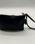 Coach Black Pebbled Leather Corner Zip Wristlet