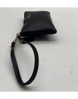 Coach Black Pebbled Leather Corner Zip Wristlet