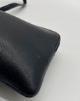 Coach Black Pebbled Leather Corner Zip Wristlet