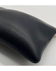 Coach Black Pebbled Leather Corner Zip Wristlet