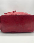 Exculuxe Red Croc Embossed Vegan Leather Windsor Backpack