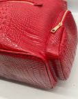 Exculuxe Red Croc Embossed Vegan Leather Windsor Backpack
