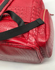 Exculuxe Red Croc Embossed Vegan Leather Windsor Backpack