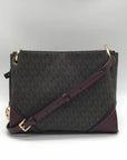 Michael Kors Brown Coated Canvas Triple-Compartment Crossbody