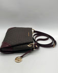 Michael Kors Brown Coated Canvas Triple-Compartment Crossbody