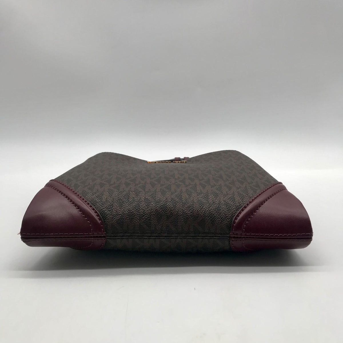 Michael Kors Brown Coated Canvas Triple-Compartment Crossbody