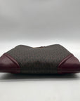 Michael Kors Brown Coated Canvas Triple-Compartment Crossbody