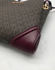 Michael Kors Brown Coated Canvas Triple-Compartment Crossbody