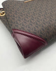 Michael Kors Brown Coated Canvas Triple-Compartment Crossbody