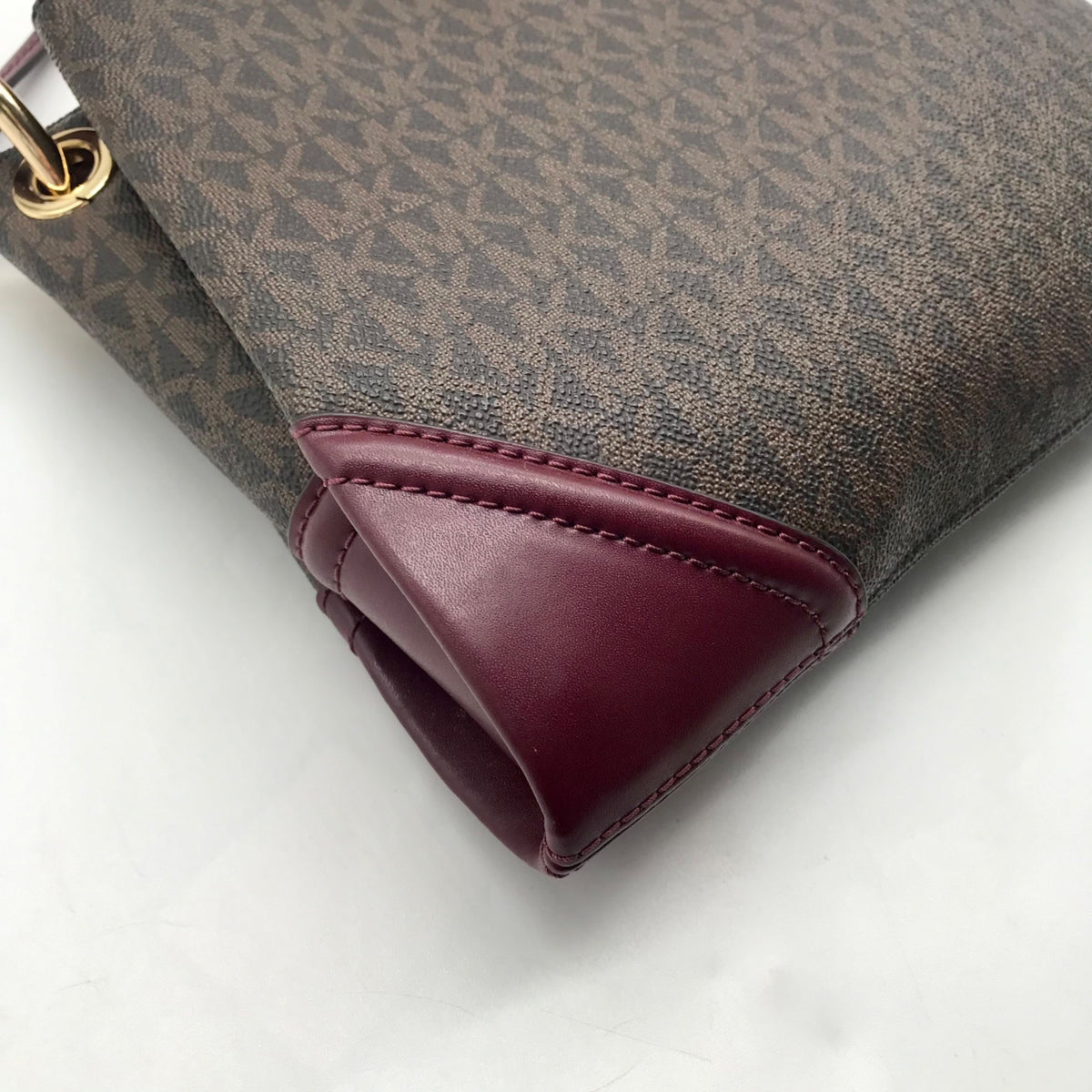 Michael Kors Brown Coated Canvas Triple-Compartment Crossbody