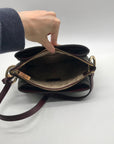 Michael Kors Brown Coated Canvas Triple-Compartment Crossbody
