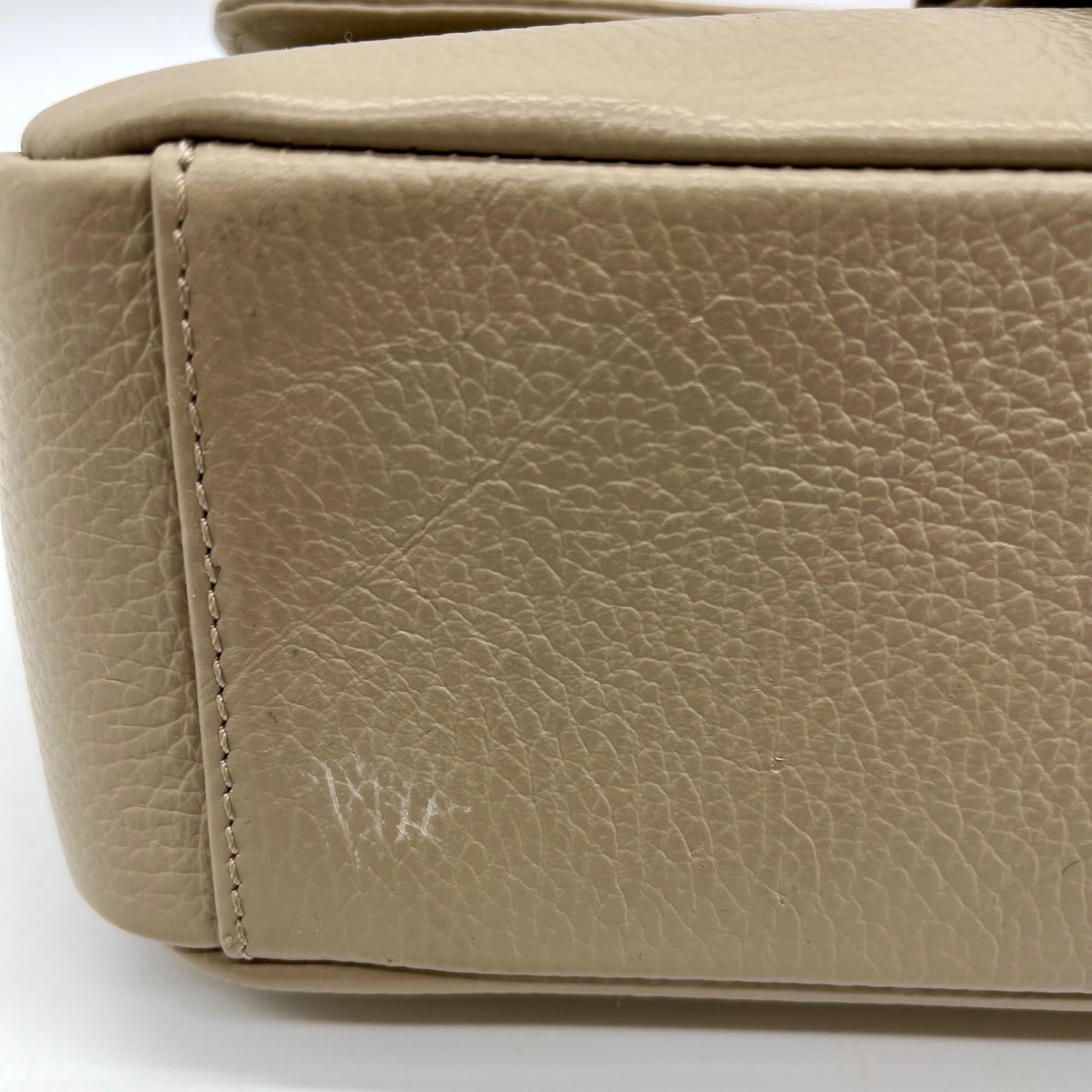 Valentino Mario Taupe Pebbled Leather Shoulder Bag