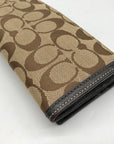 Coach Brown Canvas And Leather Monogram Trifold Wallet