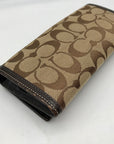 Coach Brown Canvas And Leather Monogram Trifold Wallet