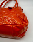 Cavalcanti Burnt Orange Patent Leather Shoulder Bag