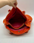 Cavalcanti Burnt Orange Patent Leather Shoulder Bag