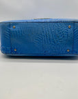 Brahmin Melbourne Blue Croc Embossed Leather Shoulder Bag
