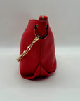 On 34th Red Pebbled Leather Shoulder Bag