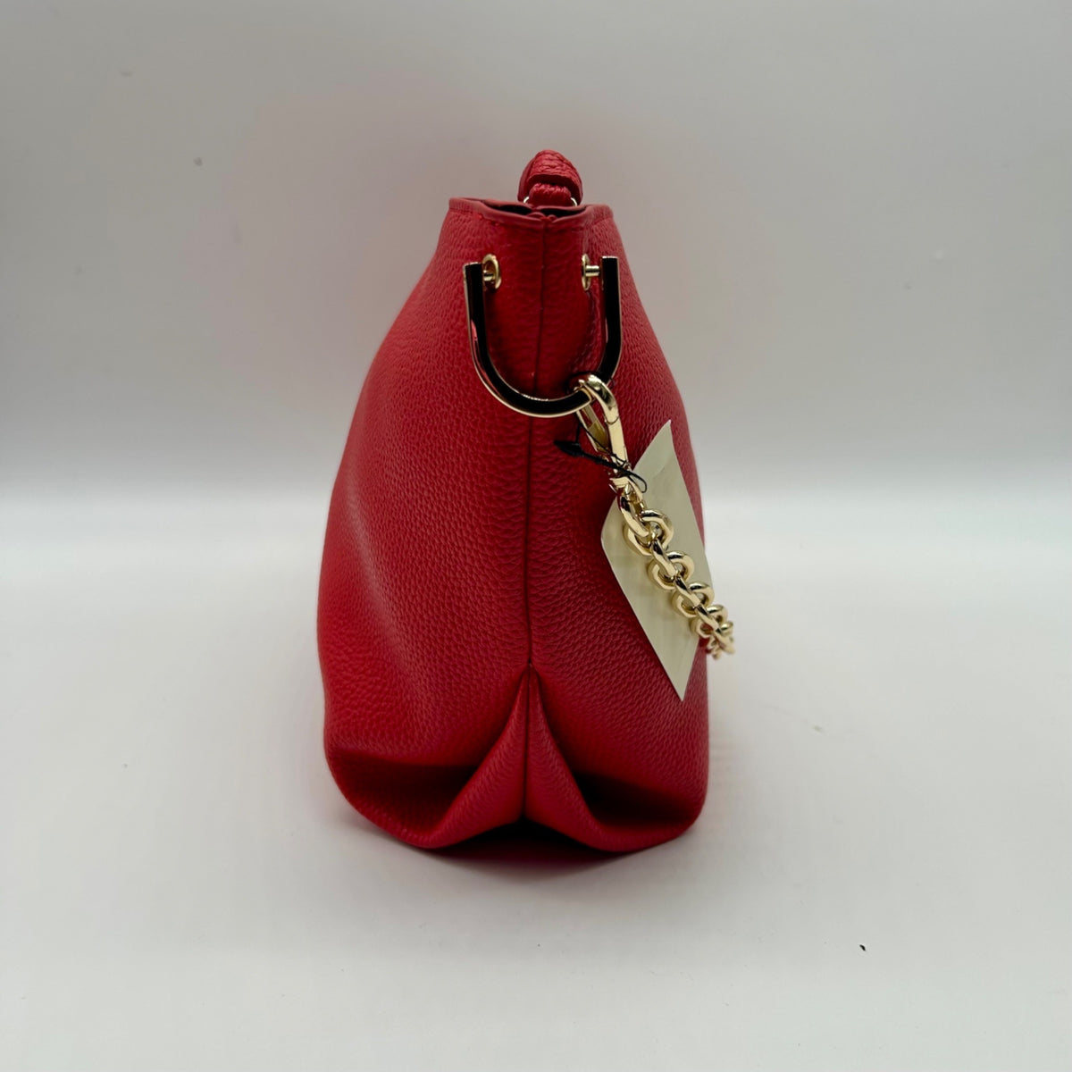 On 34th Red Pebbled Leather Shoulder Bag