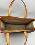 Michael Kors Brown And Marigold Canvas Large Kenly Tote Bag