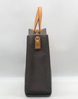 Michael Kors Brown And Marigold Canvas Large Kenly Tote Bag