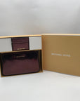 Michael Kors Oxblood Rouge Sombre Leather Shoulder Bag Gift Set