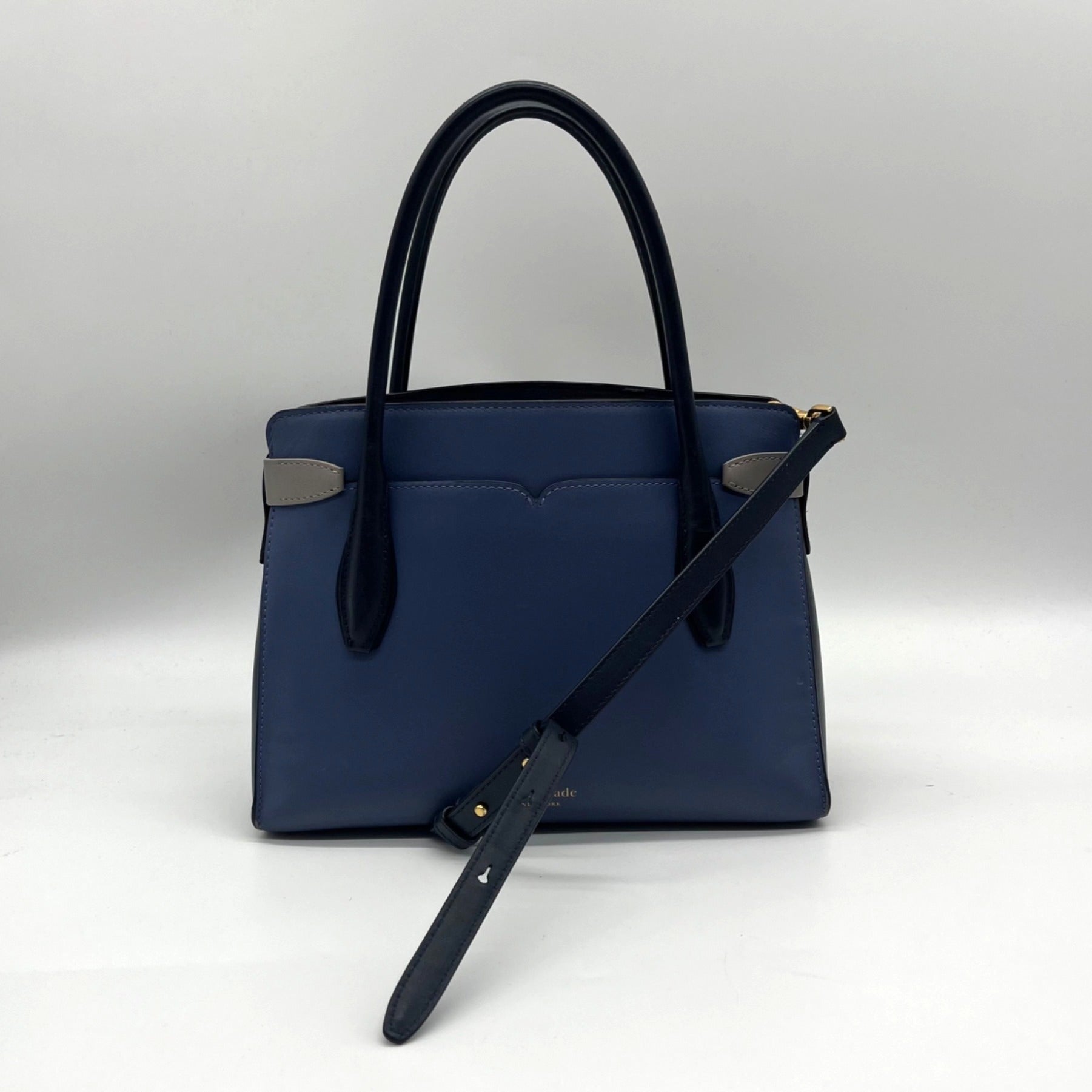 Kate Spade Blue Smooth Leather Toujours Satchel Bag
