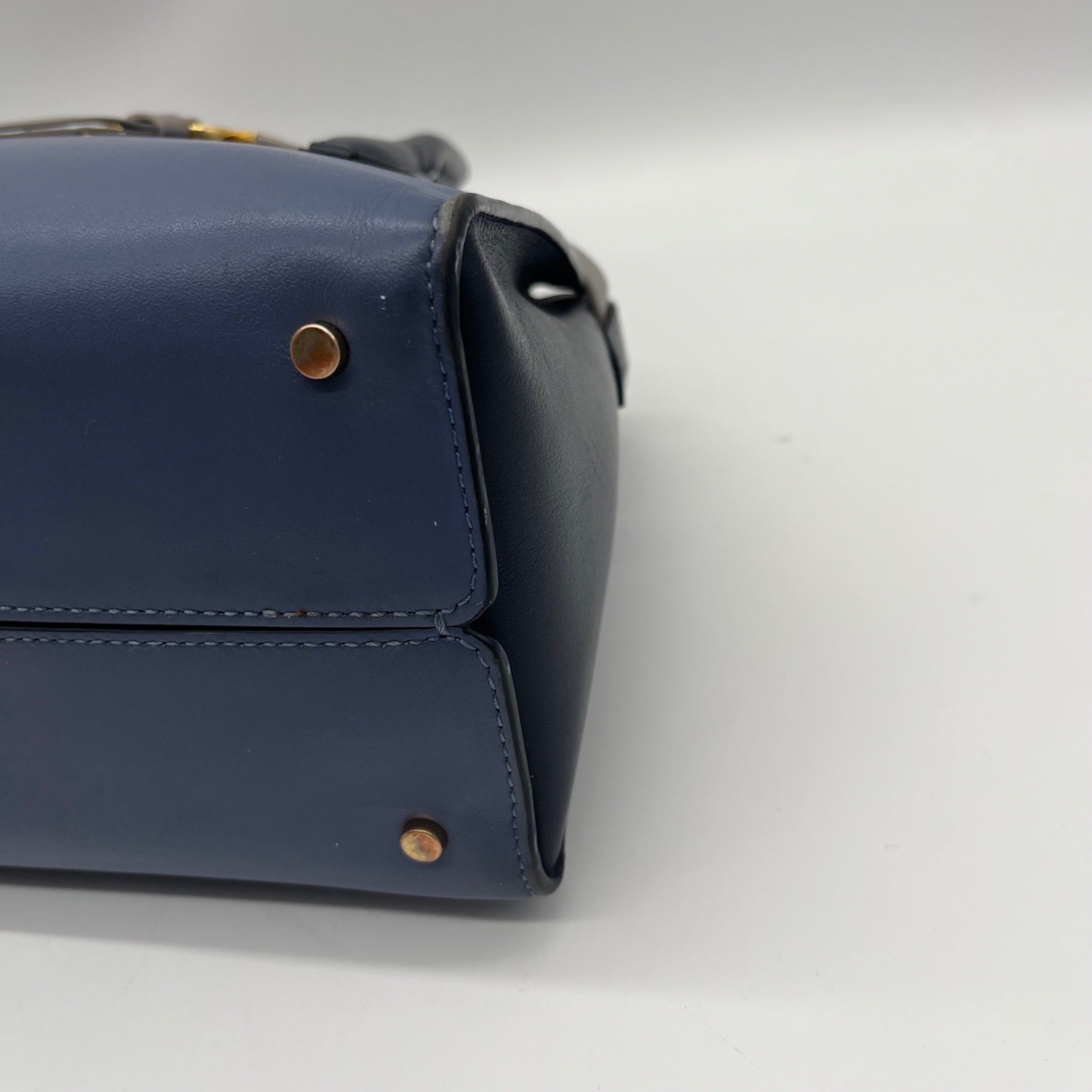 Kate Spade Blue Smooth Leather Toujours Satchel Bag