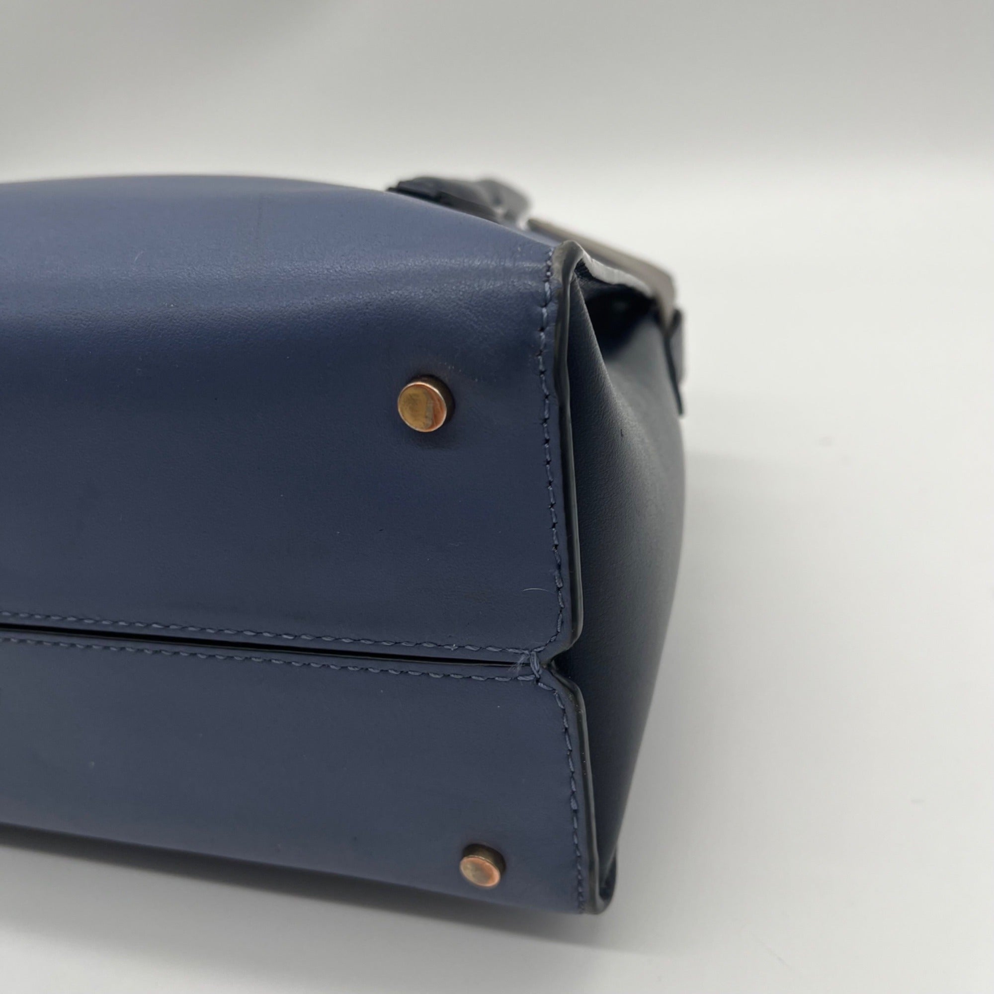 Kate Spade Blue Smooth Leather Toujours Satchel Bag