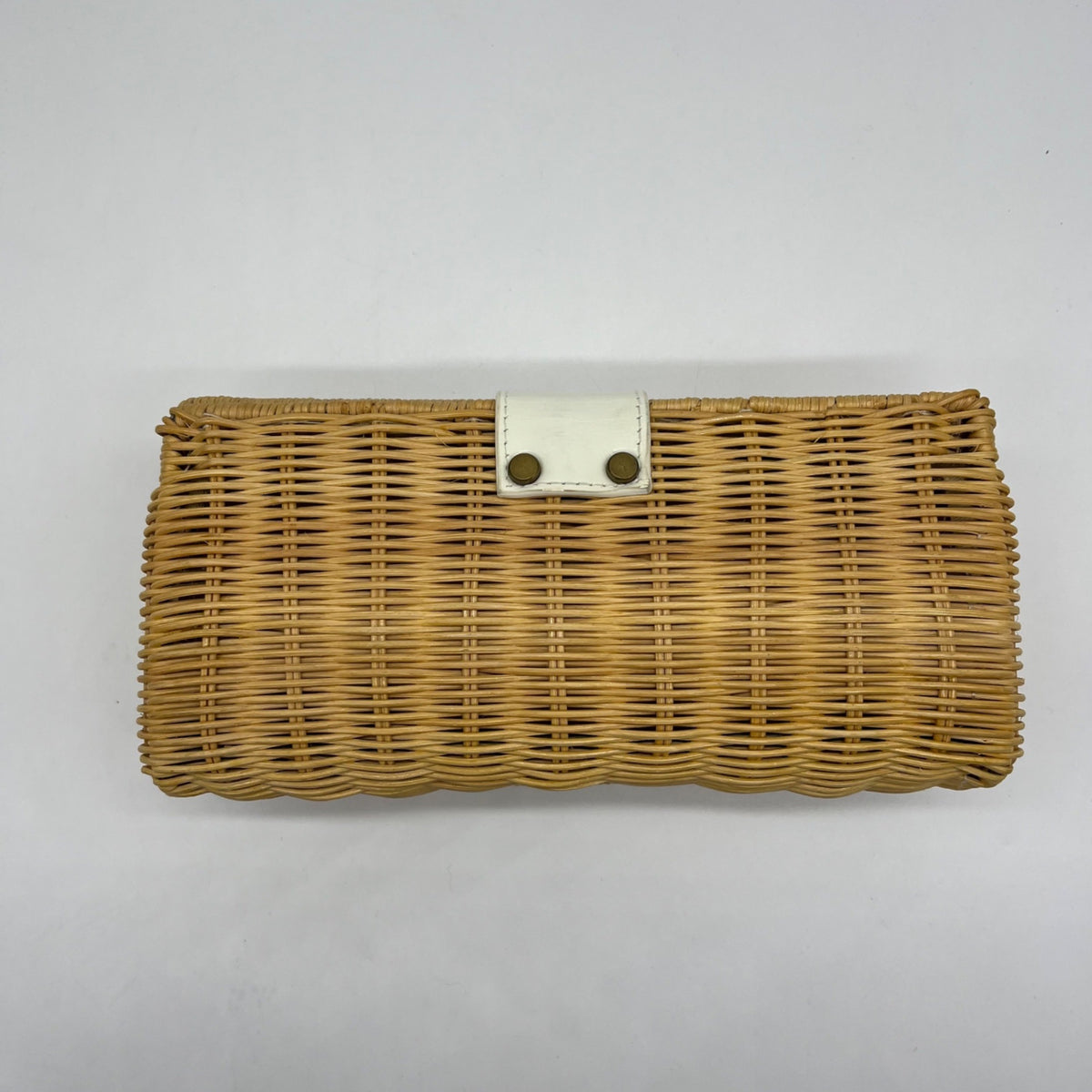 J. Crew Tan Woven Straw Clutch Bag
