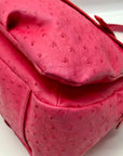 Marc Jacobs Pink Ostrich Leather Ozzie Aurora Shoulder Bag