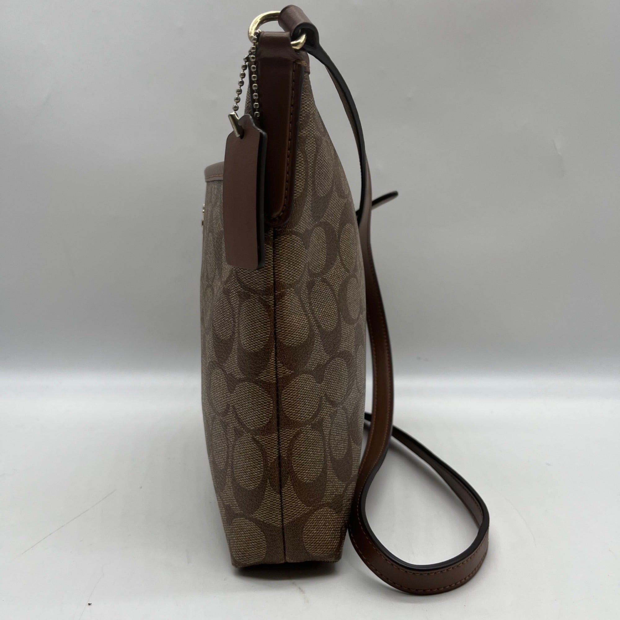 Coach Brown Signature Canvas File Crossbody Bag F29210