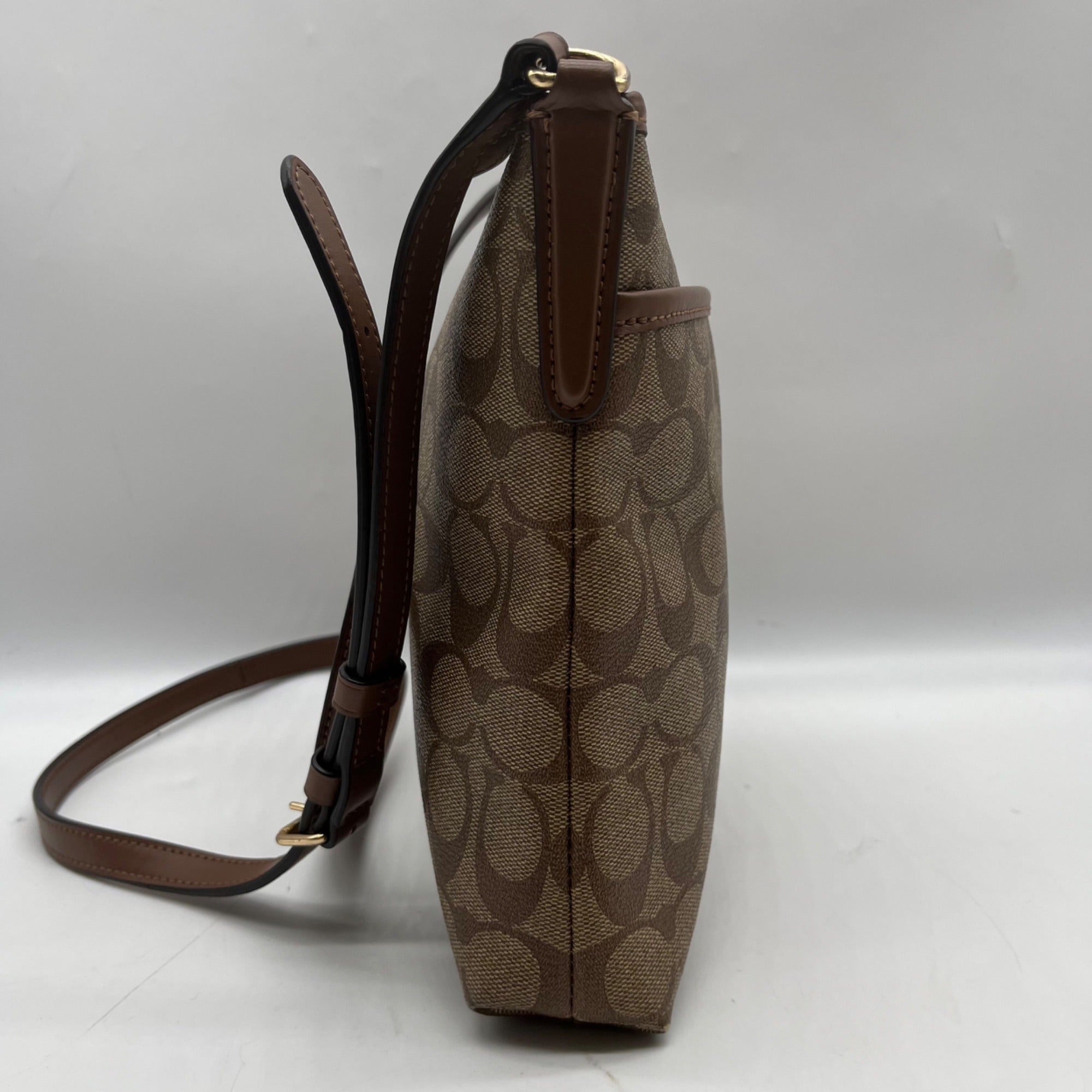 Coach Brown Signature Canvas File Crossbody Bag F29210