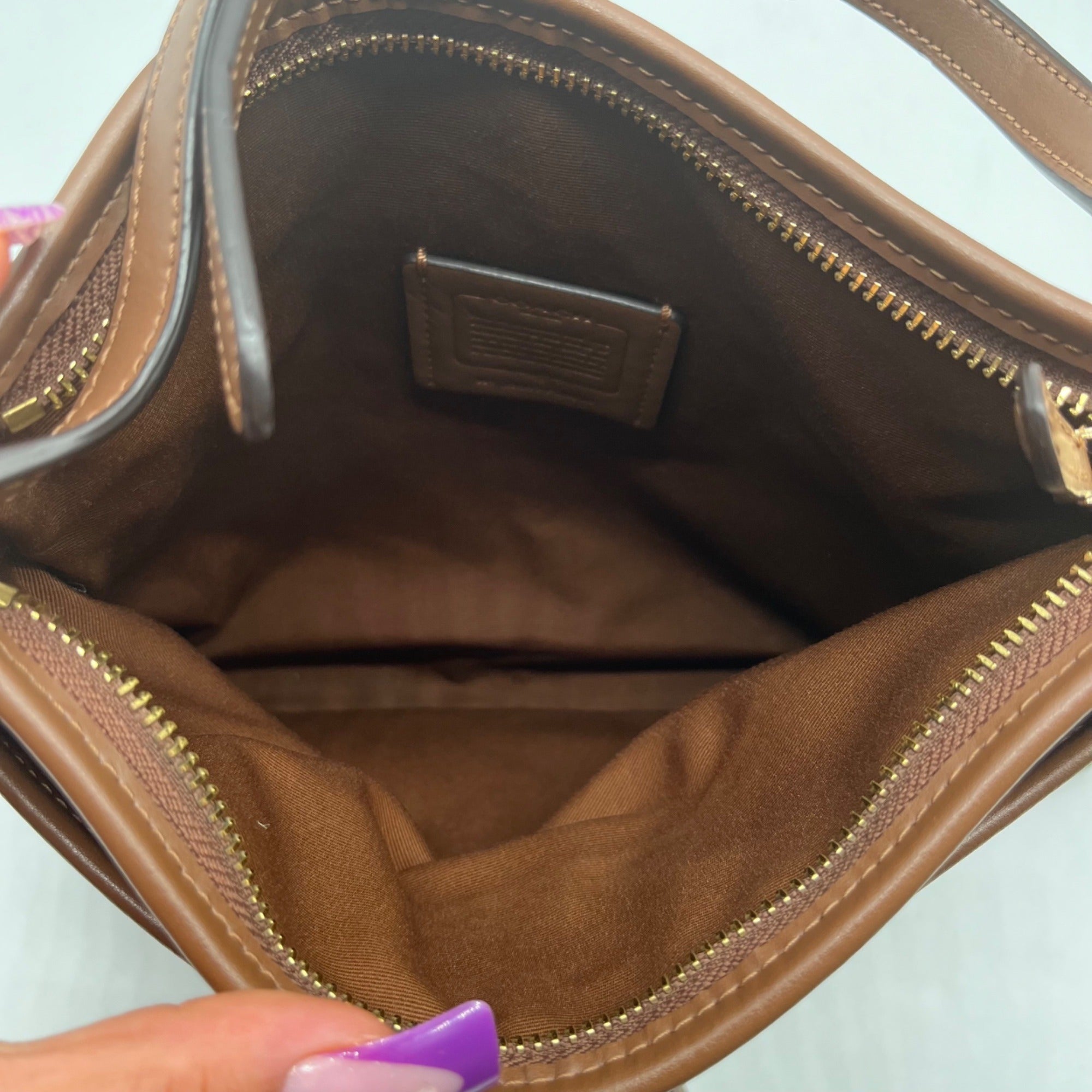 Coach Brown Signature Canvas File Crossbody Bag F29210