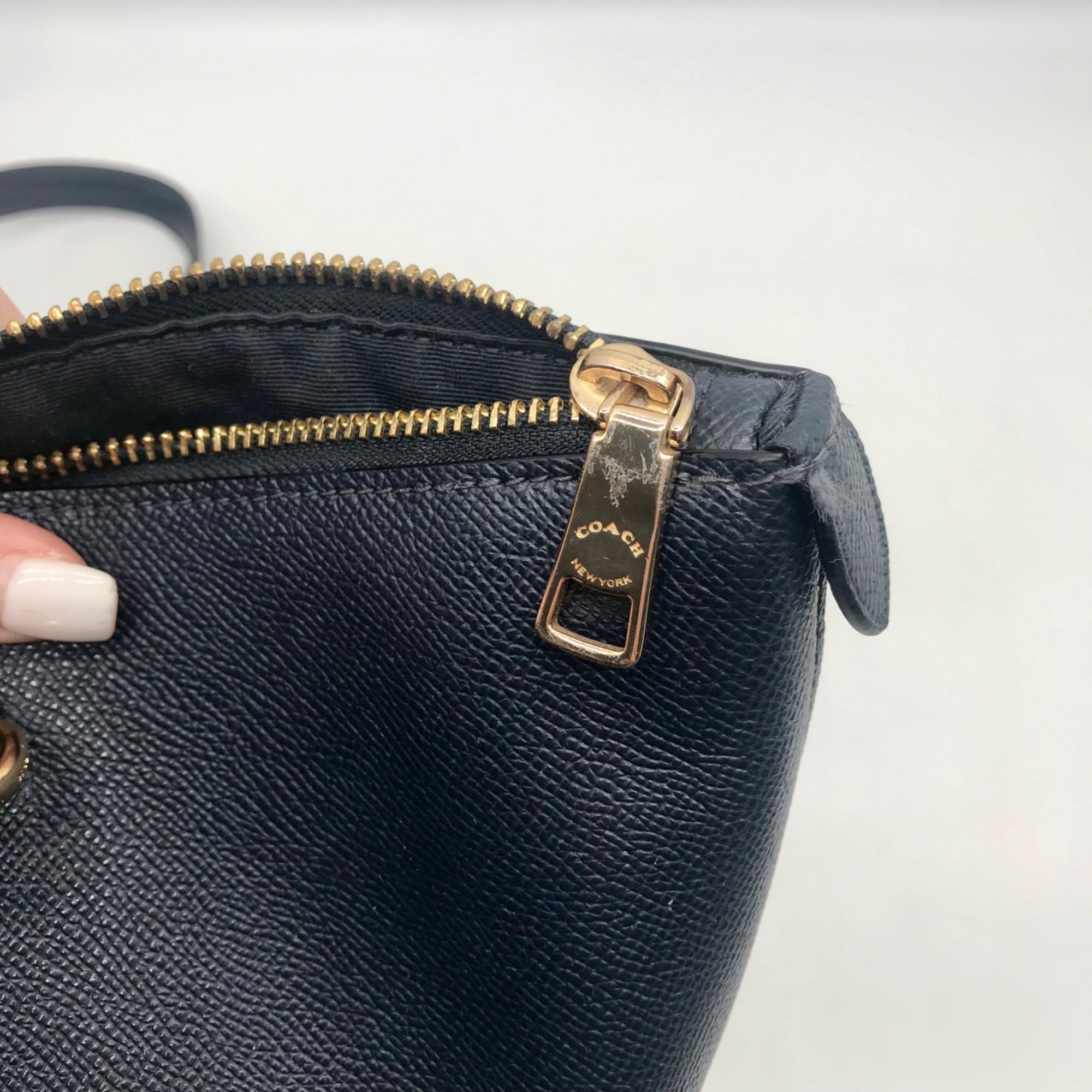 Coach Blue Crossgrain Leather Gallery Tote Bag  F79608