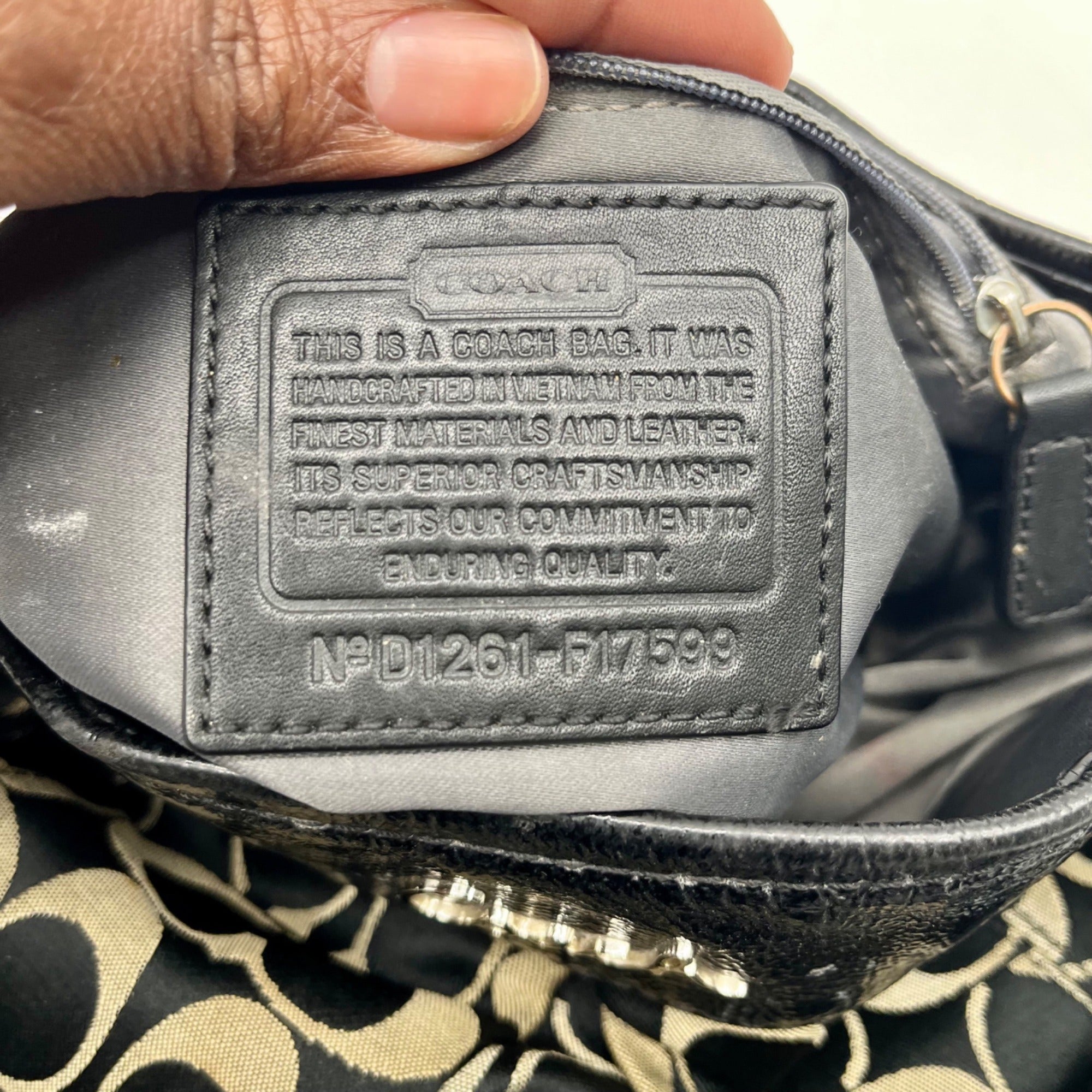 Coach Black &amp; Grey Signature Logo Shoulder Bag