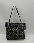 Coach Black & Grey Signature Logo Shoulder Bag