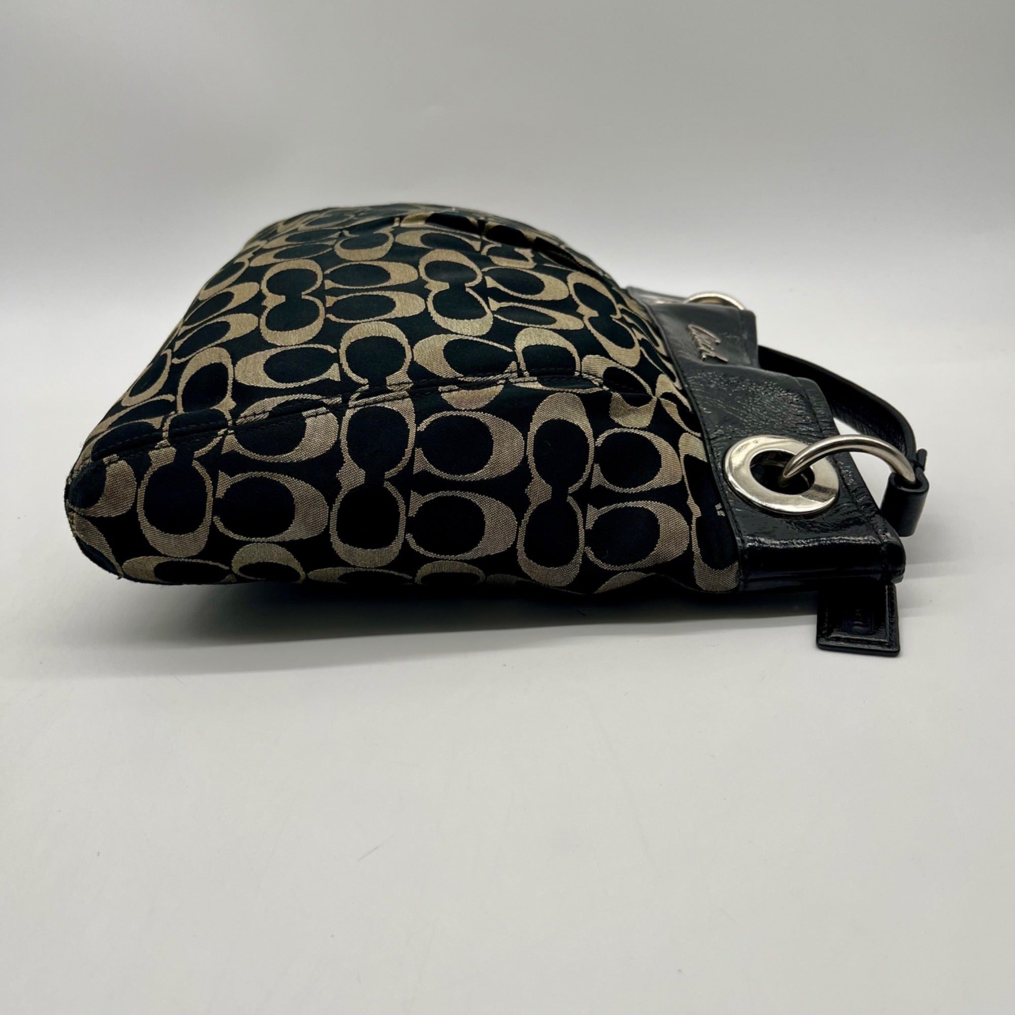 Coach Black &amp; Grey Signature Logo Shoulder Bag