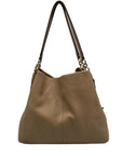 Coach Taupe Pebbled Leather Edie Shoulder Bag