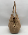 Coach Taupe Pebbled Leather Edie Shoulder Bag