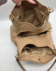Coach Taupe Pebbled Leather Edie Shoulder Bag