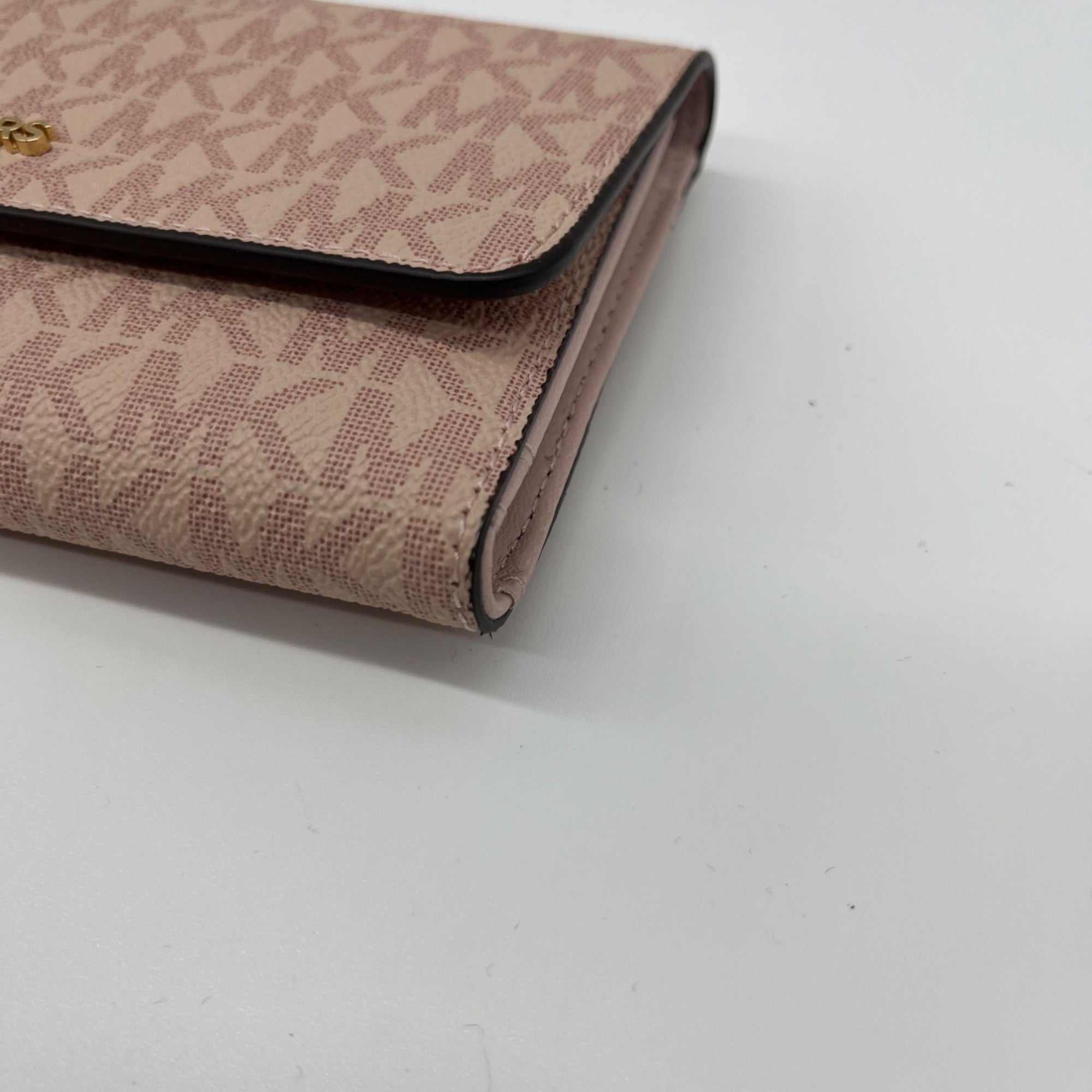 Michael Kors Pink Coated Canvas Jet Set Travel Large Trifold Wallet