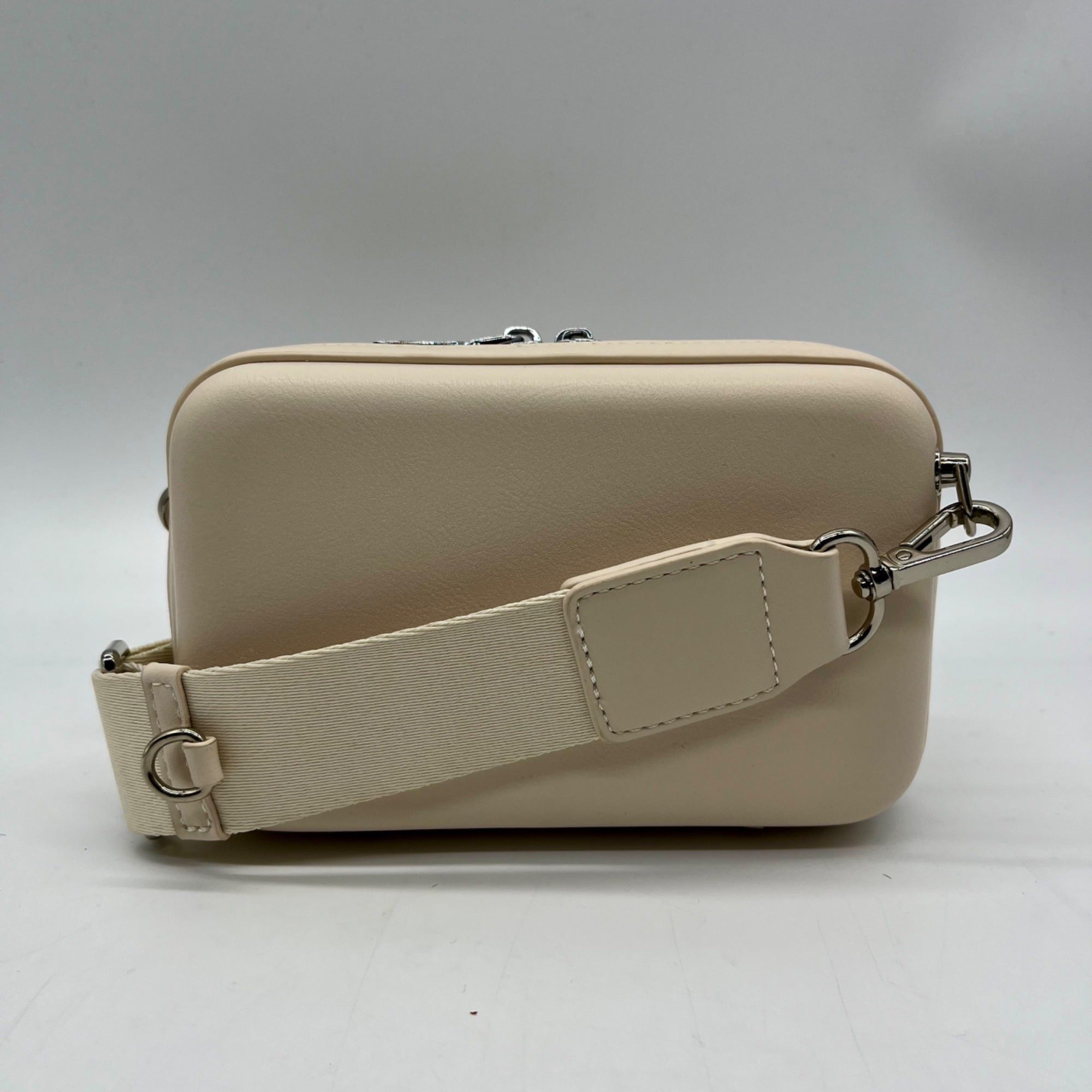 MMS Beige Box-Shaped Crossbody Bag